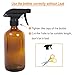 2 Empty Amber Spray Bottle(16oz Each) Glass Refillable Cosmetic Containers For Essential Oils,Liquid Cleaning Solutions,Mist Plants With Duty Multi-Role-Mist And Stream Settings Nozzle
