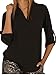 OURS Womens Blouses V Neck Ladies Loose Casual Cuffed Sleeve Shirts Tops