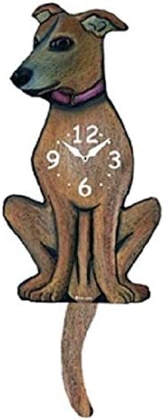Fawn Greyhound Dog Wagging Pendulum Clock