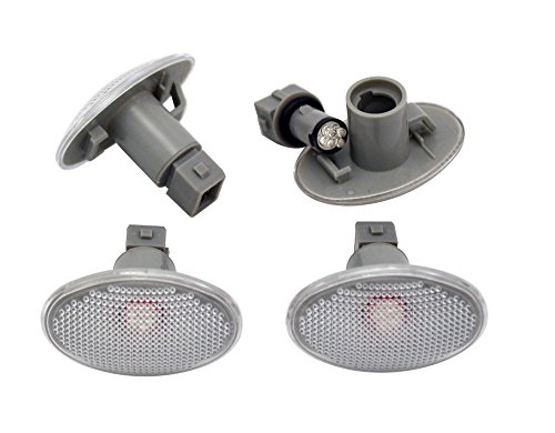 1999-2010 Ford F350 OEM SIDE MARKER CONNECTOR LED Fender Lights for F-350 Super Duty Dually Bed in CLEAR Lenses Assembly Red & Amber LEDs FSM 264132CL (4 Piece Pc Set Kit) 99 00 01 02 03 04 05 06 07 08 09 10 1999 2000 2001 2002 2003 2004 2005 2006 2007 2008 2009 2010