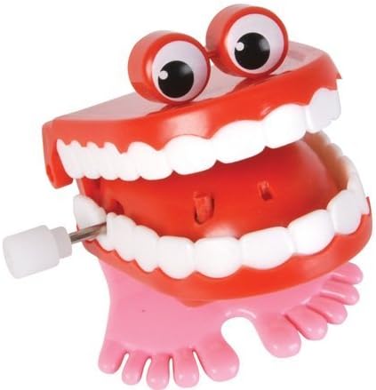 Chattering / Chomping Wind up Toy Walking Teeth with Eyes - 2 Pack