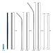 Portable Stainless Steel Reusable Cocktail Drinking Straws with 2 Cleaner Brush Se(gold).