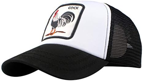 URIBAKE Men Baseball Cap Fashion Cock Pattern Breathable Mesh Design Peaked Hats Topee
