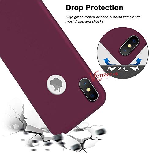 Vonzee® iPhone X Back Cover Liquid Silicone Phone Cover Wireless Charging Support Candy for Apple iPhone X, iPhone Xs Ca