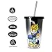 Dragon Ball Z VEGETA Plastic Travel Tumbler Cup/Carnival Cup with Earrings Molded Ice Cubes, Brand New, Grey colored, Set of 1, 16oz