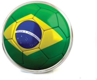 Brazil Flag - 2" Hitch Receiver - 3/8 Inch Thick High Grade Aluminum - Size Measures 5" X 5"