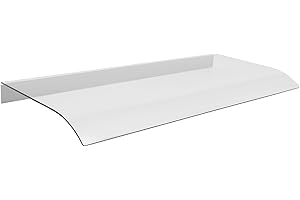 YETINGSHOP Awning Canopy UV Rain Snow Protection for Front Door/Porch Patio Roof, Rain Shelter Thicken Clear Cover Maintenance-Free Awning Polycarbonate Sheet No Brackets (15.75 * 31.5 in)