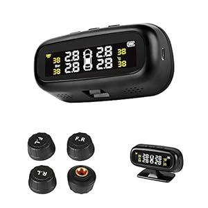 TPMS Solar bandenspanningscontrolesysteem Autobandenmonitor geïnstalleerd op ruit met 4 externe sensoren LCD Real-Time…