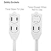 Electes 3 Outlet Extension Cord with Hand/Foot Switch and Light Indicator with Safety Twist-Lock, 16/2, White, UL Listed