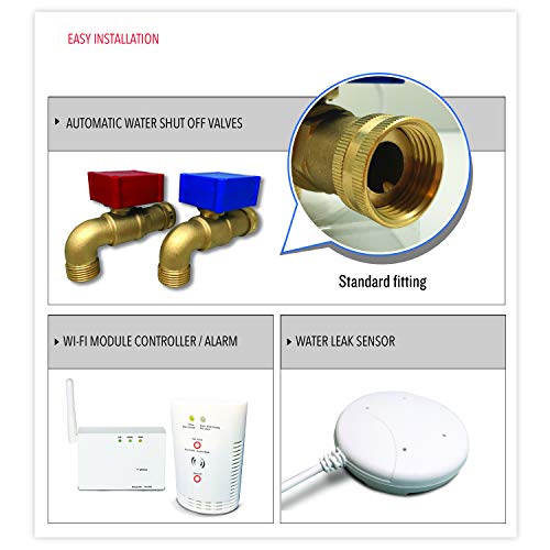 RCA Smart Water Leak Detector and Laundry Shut Off System with