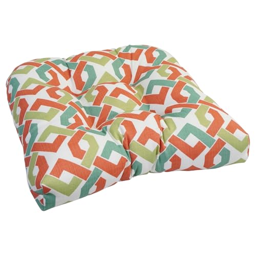 Blazing Needles Outdoor Rounded Back Chair Cushion,Rieser Mango, 19" x 19" 1 Co…