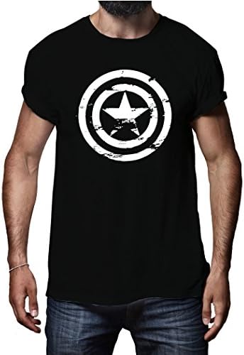 RAPPERSSHOP Captain America Men's Cotton Printed T-Shirt