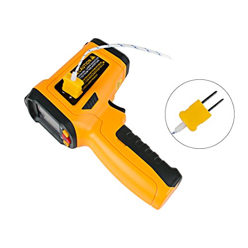 uxcell Temperature Gun Non-Contact Digital Laser Infrared Thermometer GUN -58-1472 Fahrenheit (-50-800 Celsius) Temp Handheld Yellow Black - Thumbnail 5