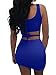 GOBLES Womens Sexy Bodycon Cut Out Sleeveless Outfit Mini Club Tank Dress Royal Blue