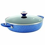 Paula Deen Signature Porcelain Nonstick 12-Inch Covered Chicken Deep Fryer, Blueberry Speckle