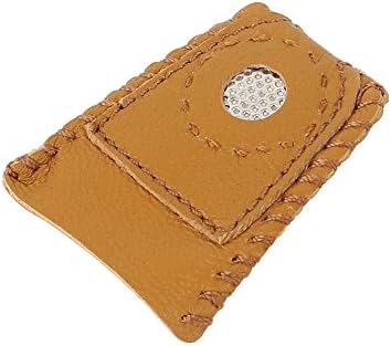 Leather Coin Thimble With Metal Tip DIY Sewing Tool Handmade Needlework Thimble Cover Pack of 2