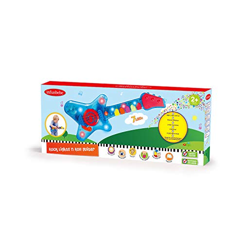 infunbebe Rock N Roll Guitar Little Rock Star Guitar, Electronic Musical Toy Instrument with Lights & Musics for Infant from 2 Years & Up - Thumbnail 5