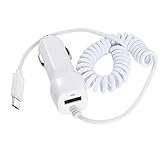 KOMEI USB Type C Car Charger, LG G5 Car Charger,Vehicle Ultra Rapid Car Charger USB C Cable for LG G5, OnePlus 3, Nexus 6P, Nexus 5X, ChromeBook Pixel and More(White)