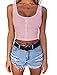 Minthunter Women's Casual Sleeveless Button-Down Shirts Basic Camisole Crop Tank Tops