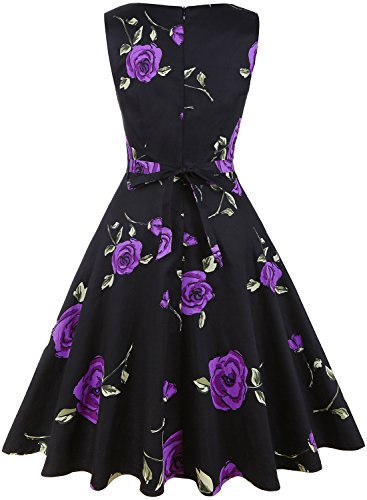 OWIN Women's Vintage 1950's Floral Spring Garden Picnic Dress Party Cocktail Dress