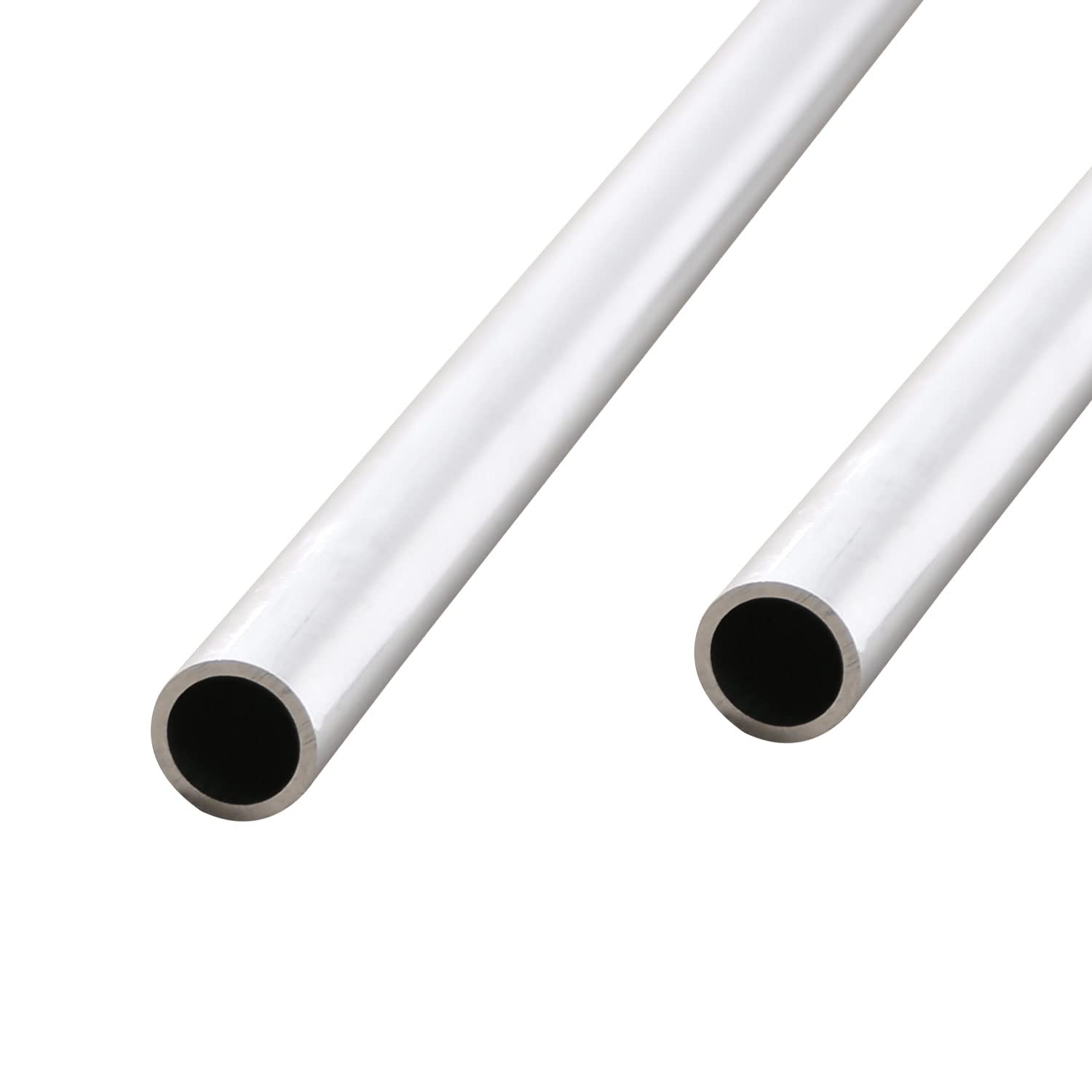 Aopin Round Aluminum Tube 12mm/0.47" ID x 15mm/0.59" OD x 300mm/11.8" Length, Seamless Aluminum Straight Tube 2 PCS