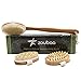 Premium Bamboo Long Handle Body Brush with Natural Boar Bristle Set Best for Wet Or Dry Skin Brushing Exfoliating Skin - Stimulating Lymphatic System Flow Increase Blood Circulation -Reduce Cellulite
