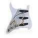Musiclily 11 Hole SSS Prewired Loaded Pickguard with Single Coil Pickups Set for Strat Style Guitar,3Ply White