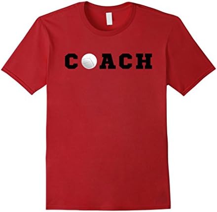 Mens Coach Volleyball T-Shirt, Volleyball Sport Coaching Tee 3XL Cranberry