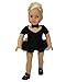 Sophia's Complete Six-Piece Jazz Tap Dance Leotard & Kitty Cat Costume with Gloves, Tail, Choker, & Ears for 18” Dolls, Black