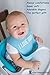 Your Happy Kids Waterproof Silicone Bibs with Food Catcher Pocket 2 Pack Blue and Green