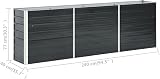 vidaXL Garden Raised Bed Galvanised Steel Anthracite 240x40x77 cm view 3
