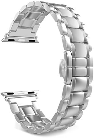 Valuebuybuy Stainless Steel Metal Clasp Buckle Wrist Strap Apple Watch - Silver/42mm/A