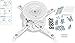 VIVO Universal Articulating Swivel Tilt Premium Heavy Duty Ball Joint Ceiling Projector Theater Mount, Full Motion White MOUNT-VP04W