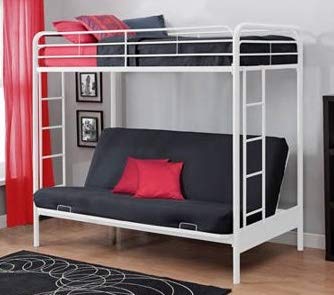 Amazon Com Bunk Beds For Kids Toddler Twin Over Futon Metal White