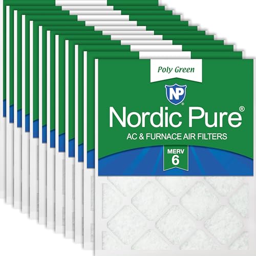 Nordic Pure 12x18x1 Poly Green MERV 6 Pleated AC Furnace Air Filters 12 Pk