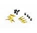 Rolling Gears Aluminum Anodized Spike Motorcycle Fairing Bolts Windscreen Bolts Windshield Screws Set (10 Pieces) Gold