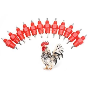 10 X Eau Mamelon Abreuvoir Poulet Mangeoire Poule Vis Dans Le Style