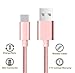 USB Type C Cable, ANLOER USB C Cable 6.6Ft(2-Pack) Nylon Braided Long Cord Data Sync Cord for Samsung Galaxy S9/9+ S8/8+ Note 9/8, LG V30 V20 G6, Google Pixel 2, Nexus 5X/6P, Moto Z2 (Rose Gold/Grey)