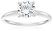 Sterling Silver and Round-Cut Cubic Zirconia Solitaire Ring (1 cttw)