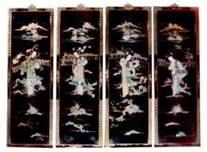 Amazon.com: Oriental Black Lacquer Wood Wall Panels, Four Chinese