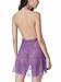 Women Lingerie Nightwear Lace Babydoll Strap Chemise Halter Mini Dress, Purple  Med