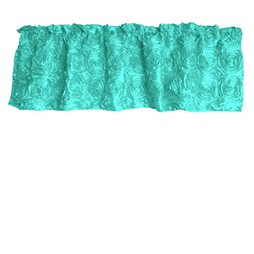 Zen Creative Designs 3D Rosette Window Valance Home Décor Bedroom Nursery Kitchen Window (58" Wide x 32" Long, Aqua) at Amazon