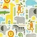 Bumkins Petit Collage Waterproof Sleeved Bib, Safari Mix (6-24 Months)