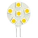HERO-LED SG4-6T-WW Side Pin G4 LED Disc Halogen Replacement Bulb, 1.2W, 10-15W Equal, Warm White 3000K, 5-Pack(Not Dimmable)