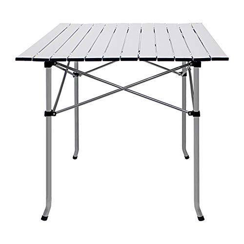 Deanurs Folding Table Camping Table Rolling Up Portable Iron Legs Frame