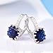 GULICX Fashion White Gold Electroplated Sapphire Color Blue Huggie Hoop Earrings Cubic Zirconia