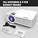 Mini Projector, DBPOWER GP15 Projector with 50,000-hour LED Life, 50% Brighter Multimedia Home Theater LED Projector, Supports 1080P, Compatible with Amazon Fire TV Stick, HDMI/VGA/AV/SD, White