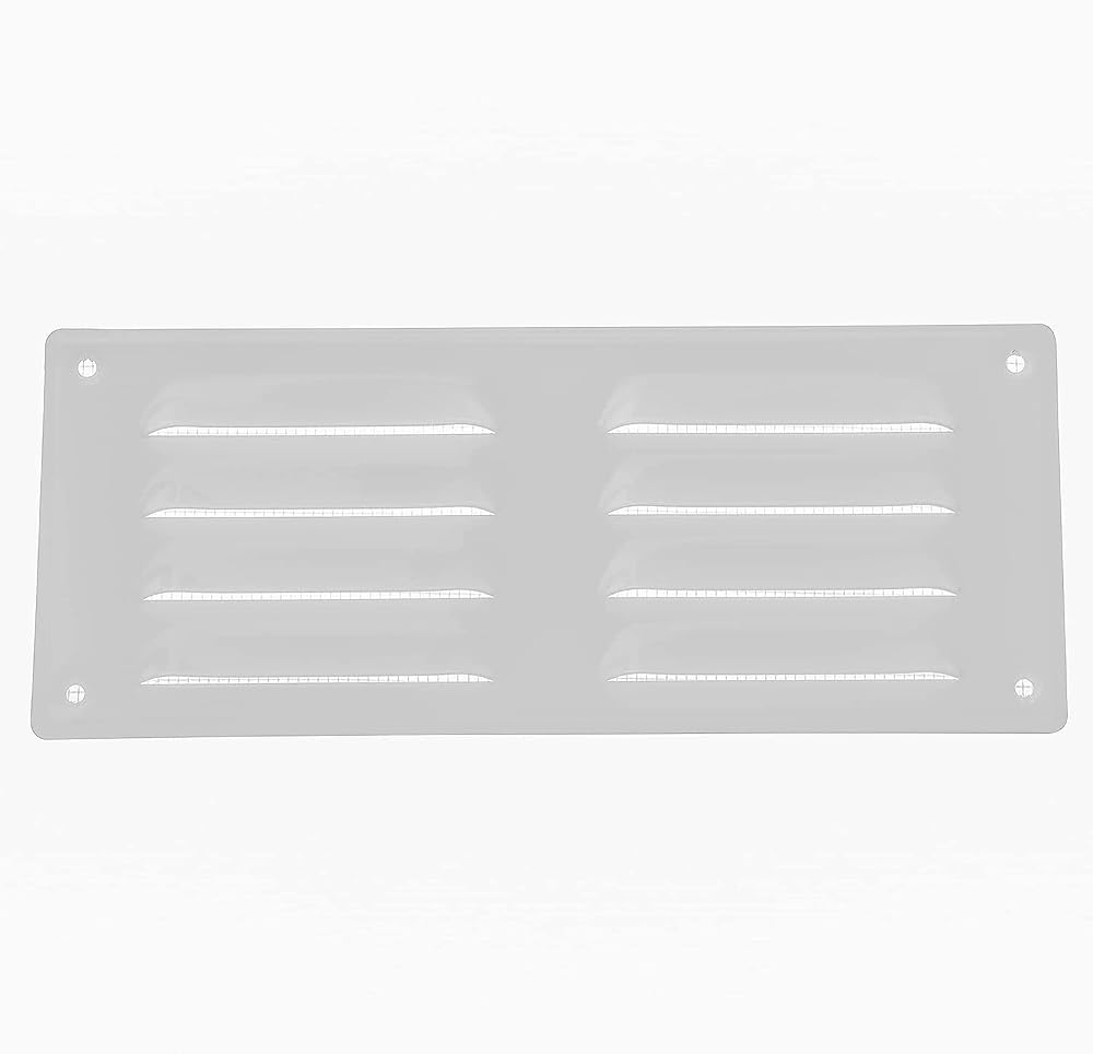 Repa Market 10 x 4 White Steel Air Vent Cover with Insect Screen