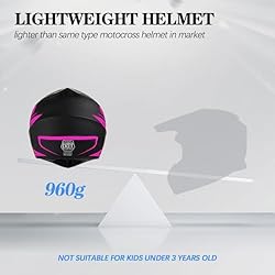 TTMiku DOT Youth Kids Motocross Helmet, Pink