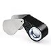 Jeweler Loupe, RISEPRO 10x Magnification Jeweler Loupe Triplet Lens with 6 LED UV Light 21mm MG7802-10X